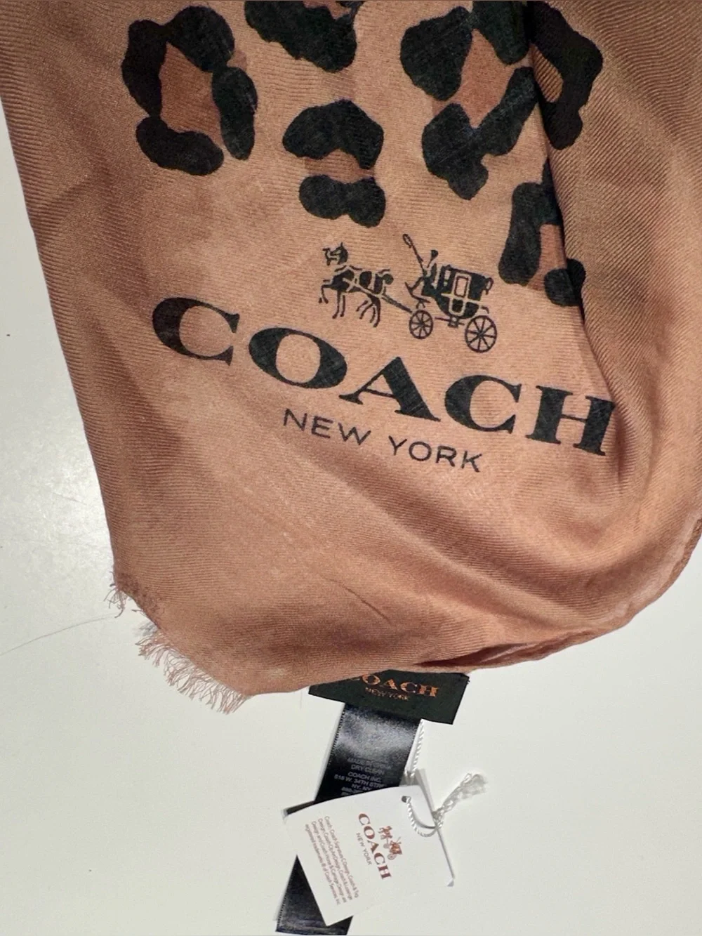 Coach Ocelot Print Wrap Scarf - 50” x 70”